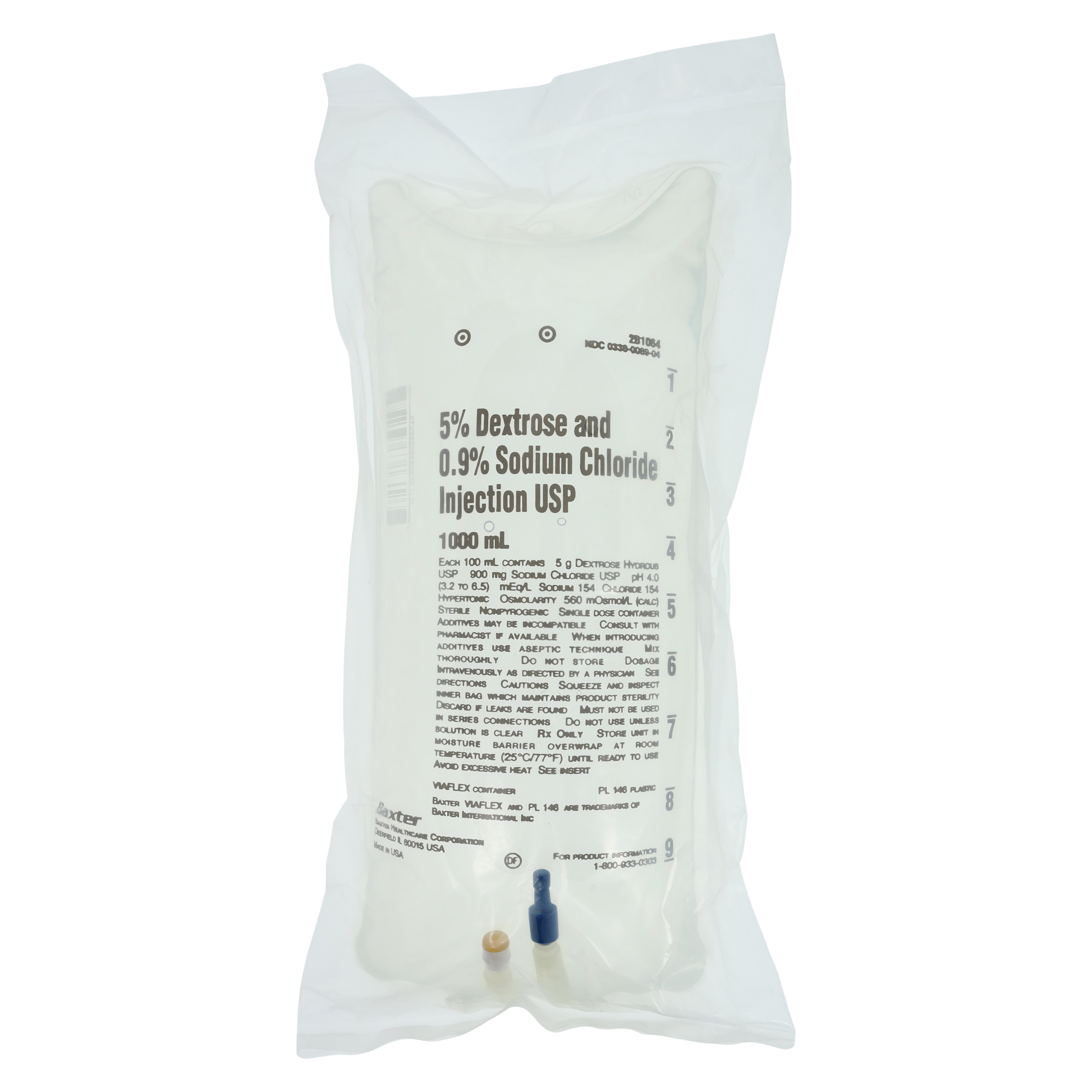 Viaflex IV Injection Solution Dex5/Sod Cl.9 1000 Plstc Cntnr Ea